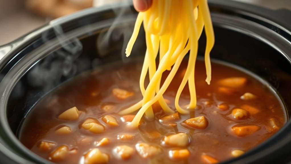 add noodles near end