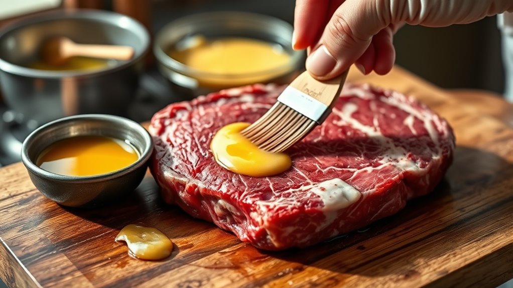 choose well marbled thick steaks