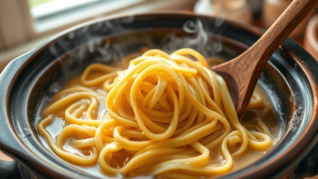 cook egg noodles slowly