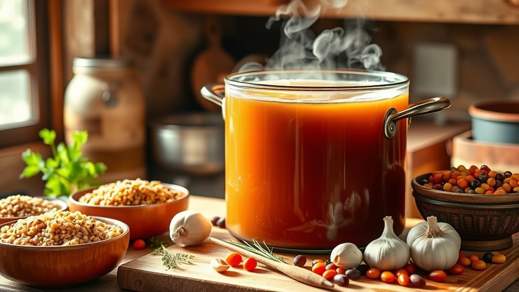 cook grains in beef broth