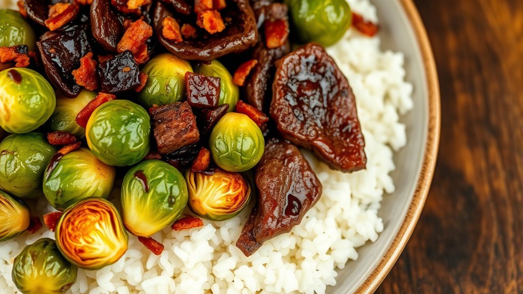 crispy brussels with bacon