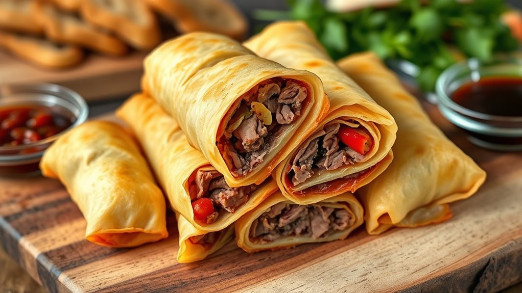 crispy italian beef egg rolls