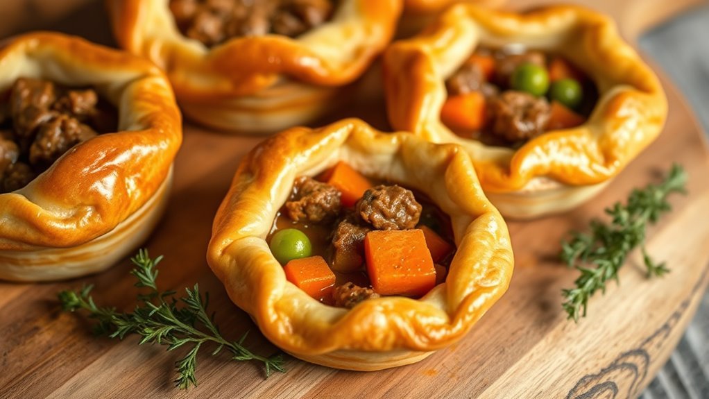 mini beef stew pies