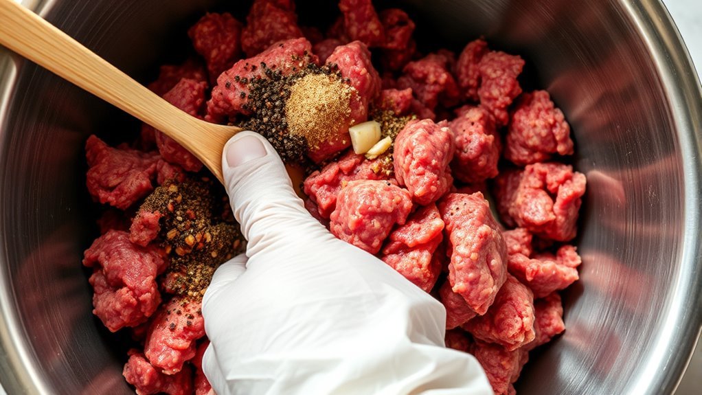 mix seasonings refrigerate meat