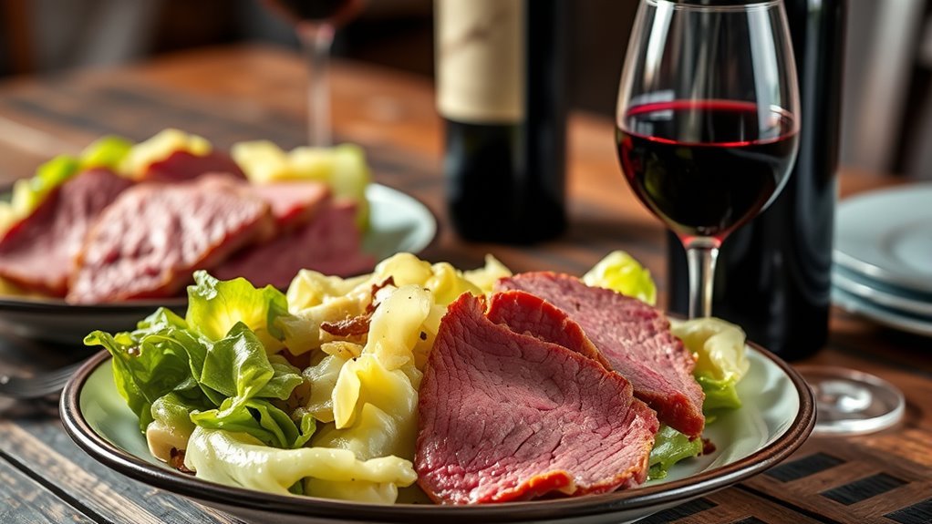 red wines complement salty corned beef