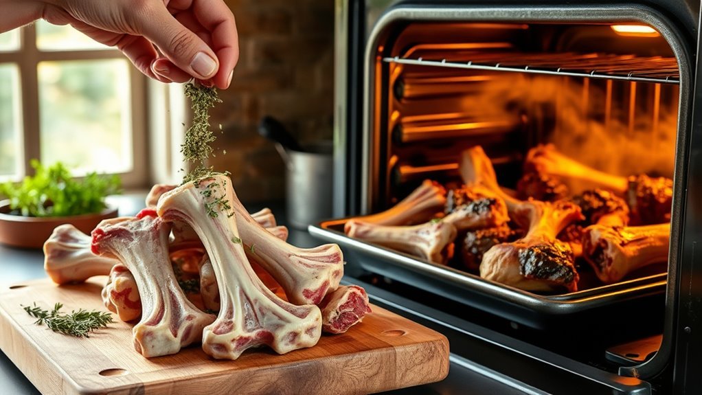 roast bones before broth