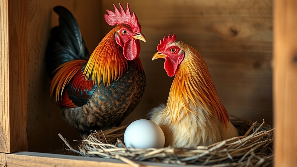 rooster fertilizes hen s eggs