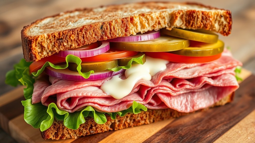 seven ingredients for a sandwich