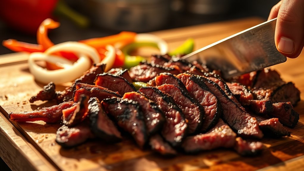 slice beef thinly against grain