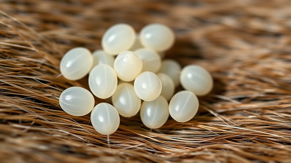 tiny white oval eggs