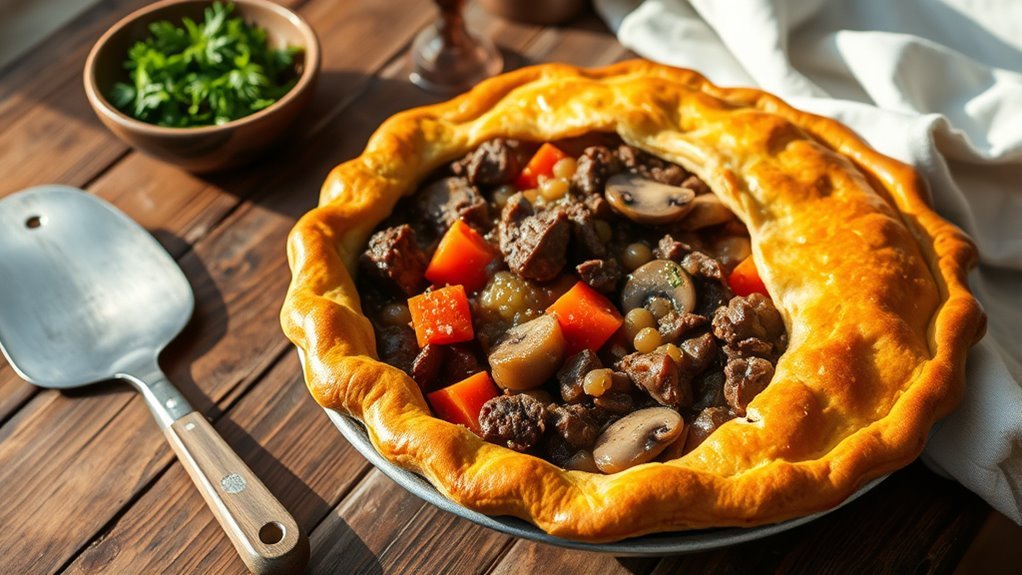 transform beef stew into pie