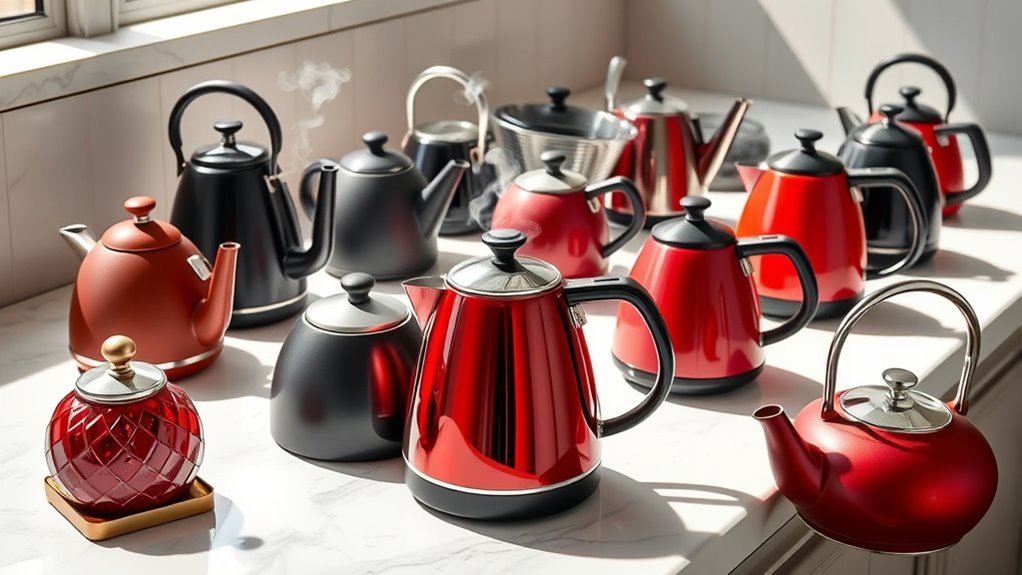 stylish boiling stovetop kettles