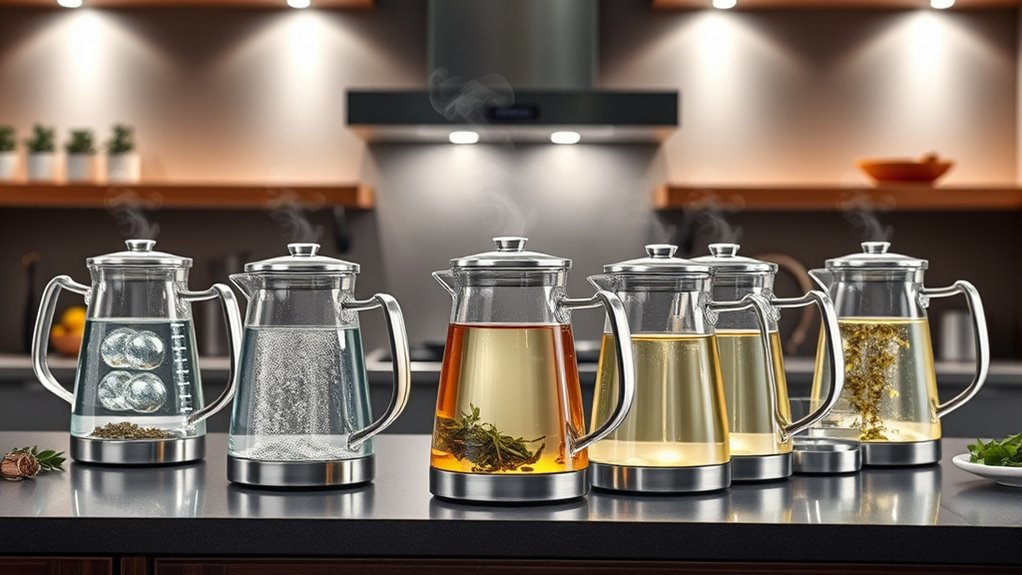top glass electric kettles