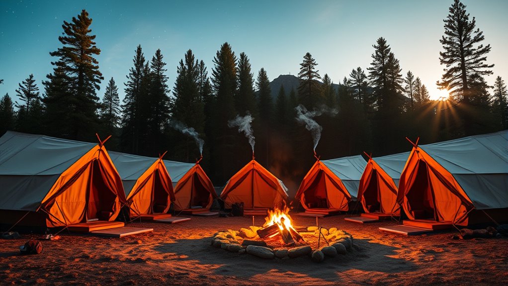 canvas wall tents with stove